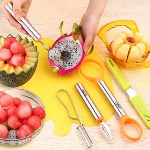 Fruit cutting artifact full set of apple dicing divider ball digger spoon mold platter tool tool set