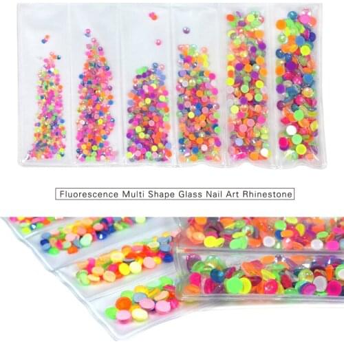 Brand new mixed size neon non-hot fixed rhinestone holiday dress crystal glass nail art sparkling rhinestone