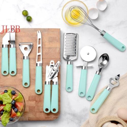 Plastic Handle Can Opener Baking Set Pizza Peeler Cheese Knife Cream Spoon Stainless Steel Whisk Kitchenware Set Kitchen Tools