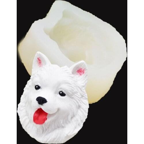 2019 Pop 3d Dog Samoye Silicone Mold Cake Decor Crafts Candy Chocolate Pastry Baking Mould Soap For Kitchen Tool Accessories