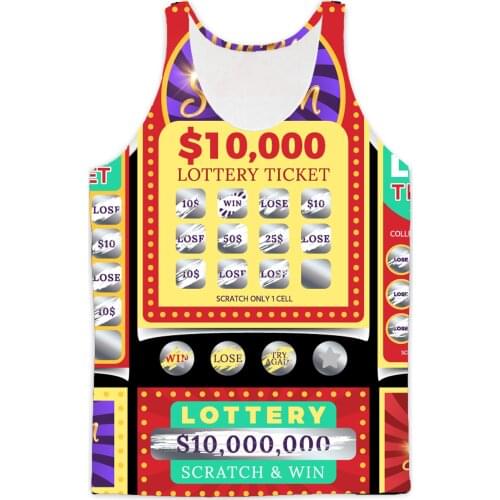 REAL American SIZE Lottery Ticket Sublimation Print Tank top - plus size