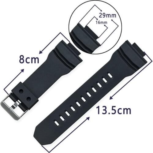 Watchband for Casio GA-150/200/201/300/310/GLX Sport Watch Band Black Soft Silicone Rubber Pin Buckle Strap for Mans Bracelet