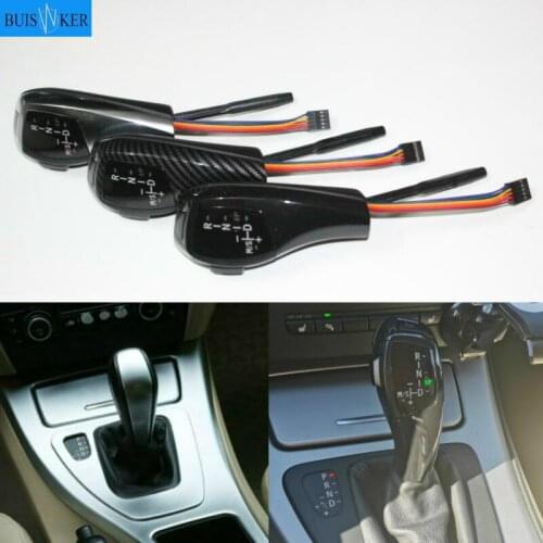 Shift Handle Replacement Carbon Fiber Black Silver F30 Style LED Gear Shift Knob for BMW 6 Series 2004-2006 E63 Accessories