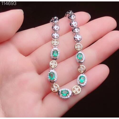 The Best Gift for Your loved Girl Emerald bangle Natural real emerald For men or women 925 sterling silver Bangle