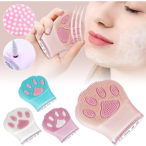 Facial Cleansing Brush Silicone Face Cleanser Exfolicator 3 Areas Massager Face Brush Pore Cleaning Tool