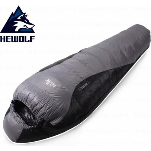 Hewolf Sleeping Bag Duck Down Camping Sleeping Bag Winter Mummy Sleeping Bag Lightweight Thickened Windproof Warm Sleeping Bag