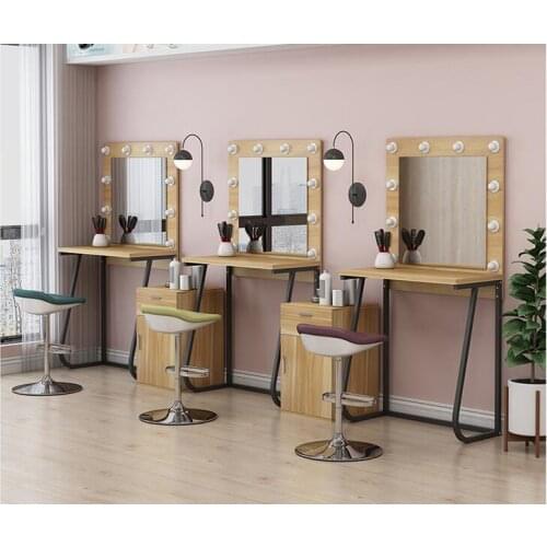 Steel and wood dressing table simple makeup modern photo studio school makeup dressing table wedding dress with lamp makeup tabl