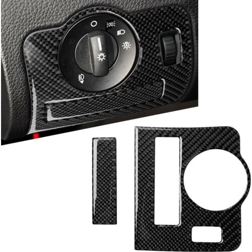 Carbon Fiber Styling Car Interior Headlight Switch Decor Trim Cover For Ford Mustang 2009 2010 2011 2012 2013 LHD