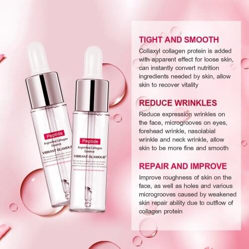 VIBRANT GLAMOUR Peptide Collagen Face Serum Anti Aging Moisturizing Whitening Essence Firming Anti Wrinkle Skin Care