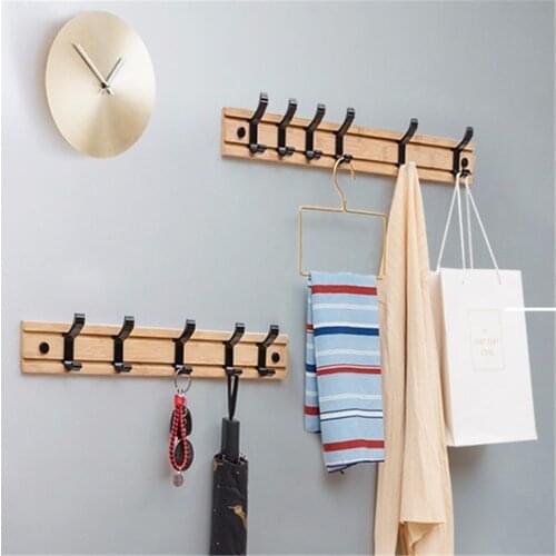 Solid Wood Wall Hooks Towel Coat Wall Hooks Clothes Hat Racks Wall Hangers Clothes Shelf Organizer Key Holder Wall Hook Hanger