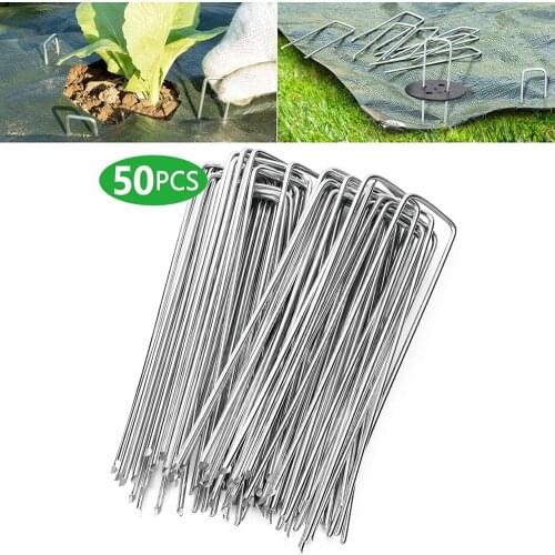 Heavy Duty U Shape Gauge Galvanized Steel Garden Stakes Staple Securing Pegs For Securing Fabric Landscape Fabric Netting