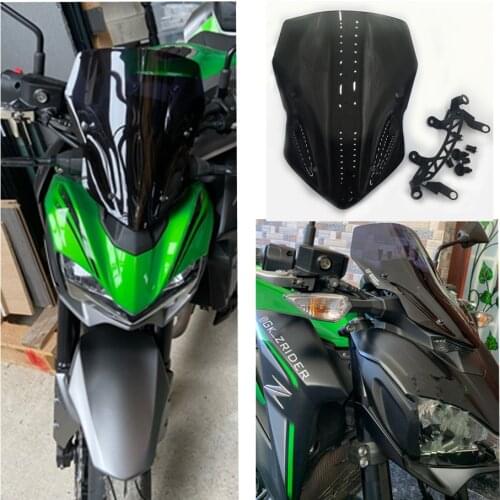Motorcycle For Kawasaki z900 Windshield Wind Deflectore Windscreen 2017-2018-2019 Smoke Black High Quality Spoiler