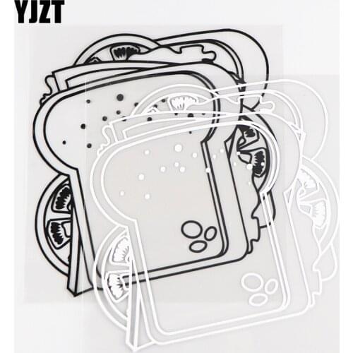 YJZT 12.3×13.4CM Delicious Sandwiches Interesting Car Stickers Exquisite Vinyl Decals Black / Silver 10A-0721