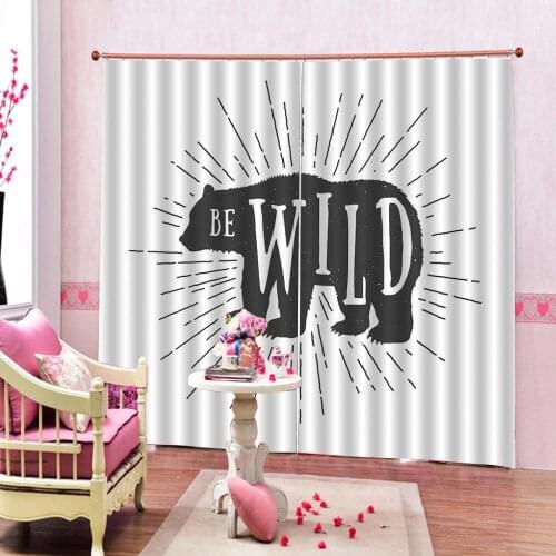 Curtain The bear Luxury Blackout 3D Curtain Living Room office Bedroom Cortinas Drapes Customized any size