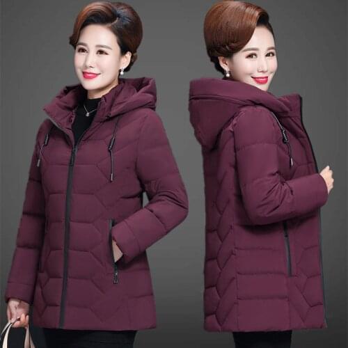 Winter Fashion Middle-aged Down Cotton Coat Female Jacket Parka Short Thicken Warm Down Cotton Jacket Coat Women Cotton Clothing