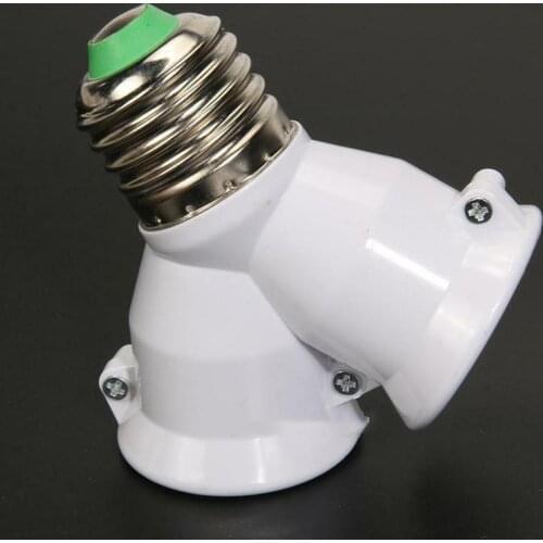 1 Pcs E27 white bulb base 2 lights converter High temperature anti-burning resistant and anti-aging PBT