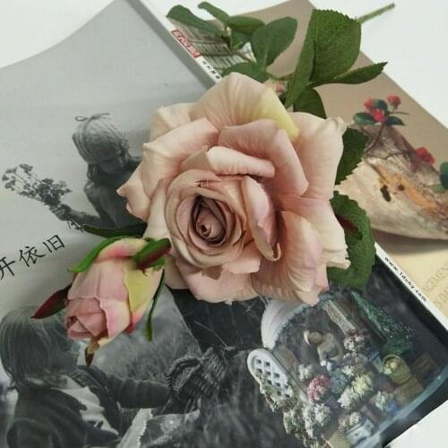 1pcs Artificial Flower Moisturizing Feel Rose Flower Decoration Wedding Flower Plant Artificial Home Silk Plastic Flower Fl S8T8