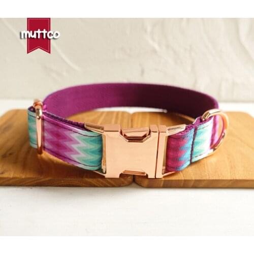10pcs/lot MUTTCO retailing special self-design the PURPLE stripe dog collar 5 sizes UDC009M