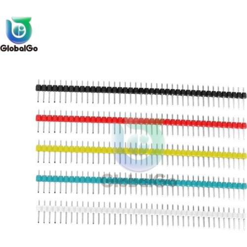 5pcs/Lot Single Row Male Pin Header 40Pin 2.54mm Straight Pin Header Strip Connector for PCB Board DIY Soldering Welding