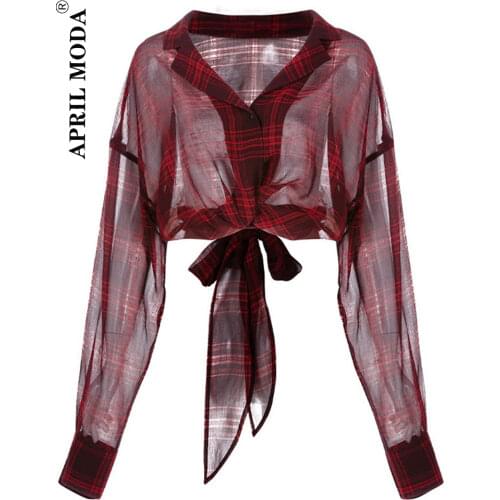 APRIL MODA Womens Long Sleeve Shirts