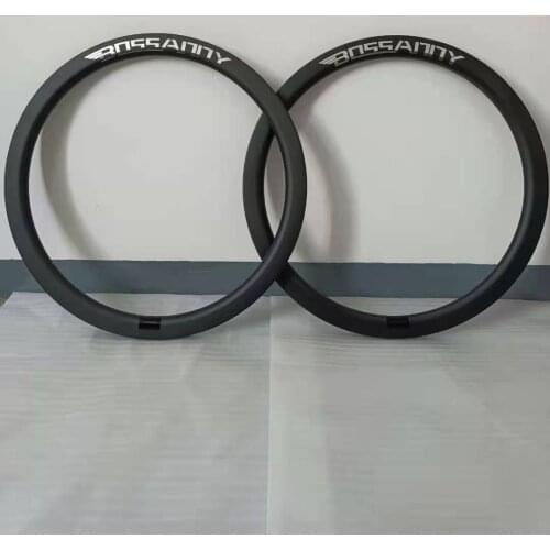 BOSSANNYWHEELS 700C Road Disc Brake Carbon Rim Clincher Tubuless Ready 45 Depth Rim Brake Full Carbon Bicycle Wheelset Rim