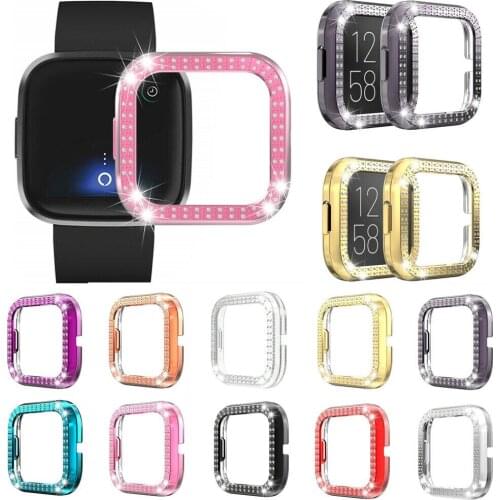 Bling Diamonds Shockproof Protective Case Watch Cover Screen Protect For Fitbit Versa 2 Bumper Frame Shell Watches Accessories