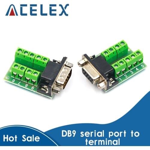 DB9 Male Female Adapter Signals Terminal Module RS232 Serial To Terminal DB9 Connector