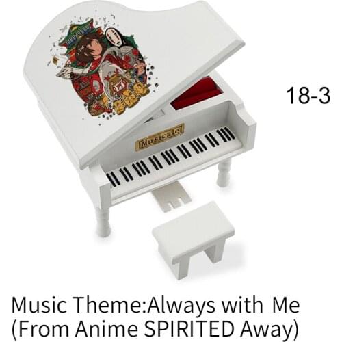 Wooden Music Box wind up Always With Me anime spirited away Musical Display Home Coffee Shop decoration Children Toy Gift