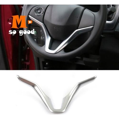 For Honda Vezel HR-V HRV 2014 2015 2016 2017 2018 Chrome Steering Wheel Panel Cover Trim Badge Insert Molding Garnish Decoration