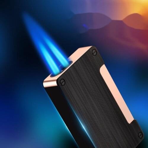 Double Direct Lighter Creative Relief Boutique Inflatable Windproof Lighter Cigarette Accessories