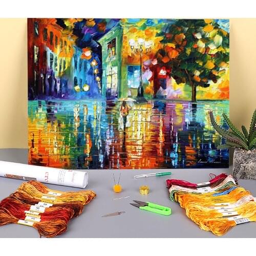 Wonderful Night Printed Canvas 11CT Cross-Stitch Embroidery Full Kit DMC Threads Knitting Needlework Handmade Adults
