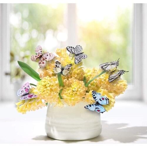 12PCS Artificial Butterfly Garden Decorations Simulation Butterfly Stakes Yard DIY Potted Plants For Gardening Home Decoration