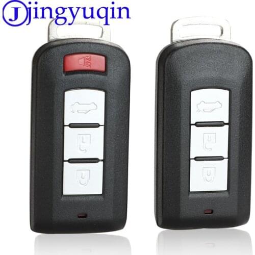Jingyuqin 3/4 Buttons Remote Car Key Shell For Mitsubishi Outlander 2016 Lancer 10 Pajero Sport ASX L200 Smart Key