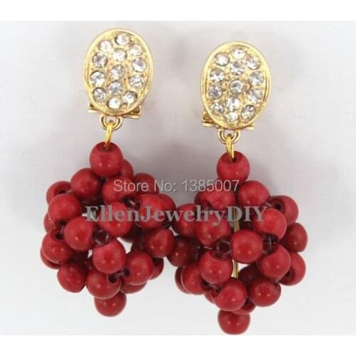 Red beautiful Beads Earrings,Nigerian beautiful Earrings Bridesmaid Earrings Wedding Gift African Bridal Jewelry