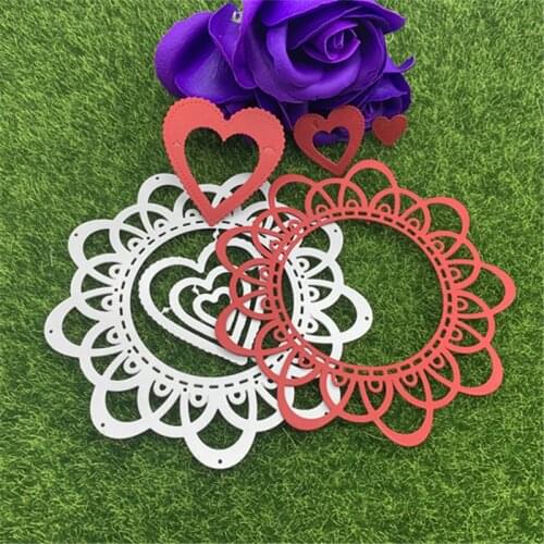 Love Heart-shaped Lace wreath Metal Cutting Dies Stencil Scrapbooking Photo Album Card Paper Embossing Craft DIY Die Cut