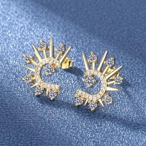 Fashion Exaggeration Sunflower Earrings Gold Plated Exquisite Zircon Women Earrings Personalized Girl Bar Party Jewelry