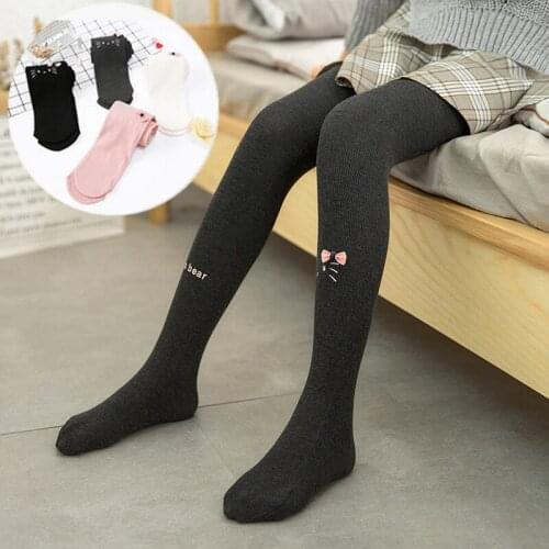 2018 New Children Spring/Autumn Tights Cotton Baby Girls Pantyhose Kids Cartoon Knitted Tights Soft Children Clothing