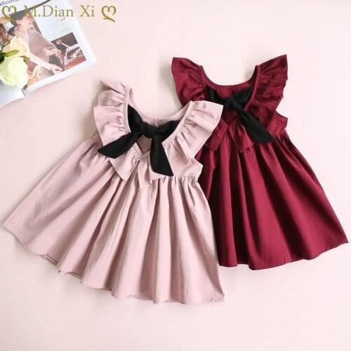 Girls Dress 2019 New Fashion Sweater Pure Cotton Shirt Short Summer T-shirt Vest Big Hair Beach Party Dress