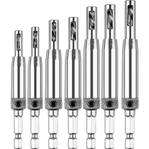 Hexagon Drill Bit Positioning Drill Bit 17/9 Pcs Woodworking Hole Puncher Hinge Drill Adjustable Door and Window Drill