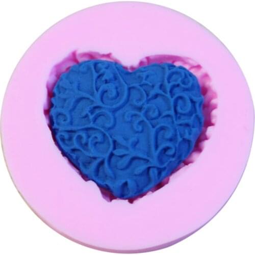 New 1pc Cute DIY Chocolate Soap Molds Heart Shape Silicone Cake Mold Sugar Craft Cake Decorating Tools Form For Cakes