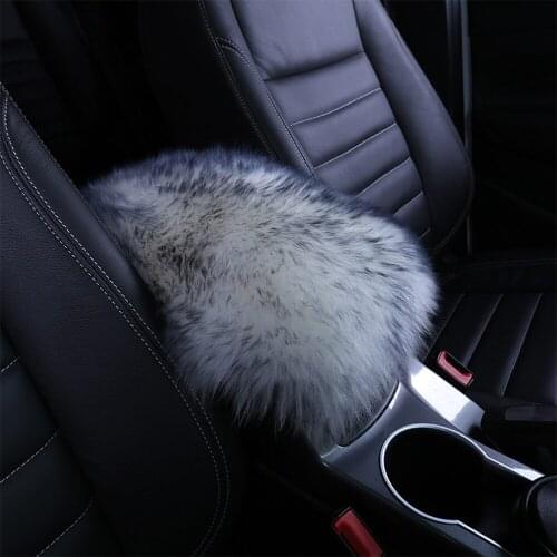 Universal Wool Car Warm Armrest Winter Pad Automobile Central Console Armrest Box Cover Soft Cushion
