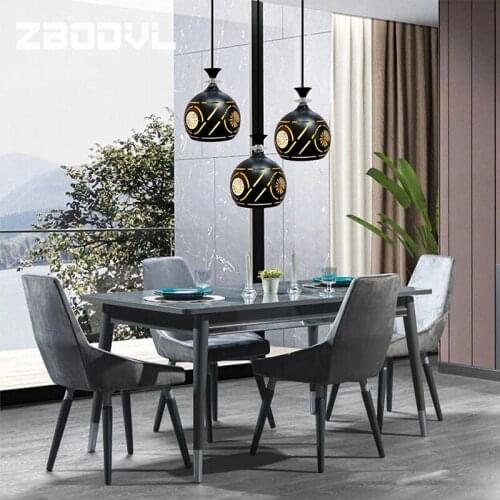 Vintage Round Pendant Light Dining E27 Hollow Pendant Lamp Coffee Bar Hanging Lamps Nordic Iron Lampshade pendent light