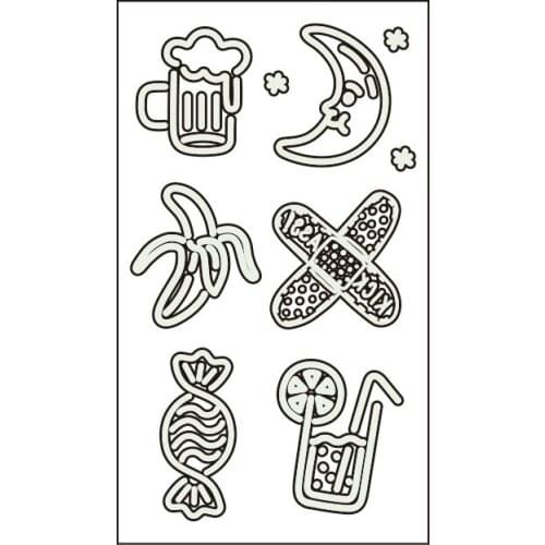 Waterproof Temporary Luminous Tattoo Sticker Moon Banana Cup Candy Cartoon Band Aid Flash Tatoo Fake Tatto for Kids Women Men