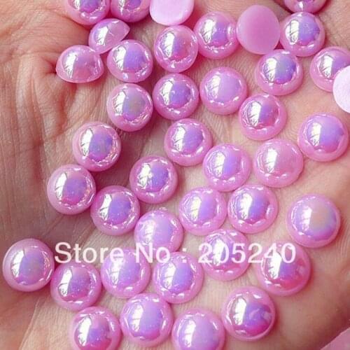 Jewelry Materials For DIY Decoration 1000pcs 6mm Flat Back Half AB Colorful Pearls