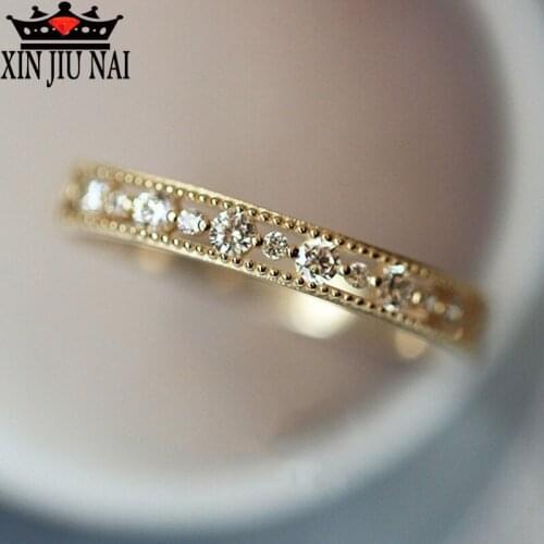 Gold / Silver Fashion 18K Gold Princess Diamond Ring Embed High Quality Cubic Zirconia Elegant Ladies Ring Party Jewelry Gift