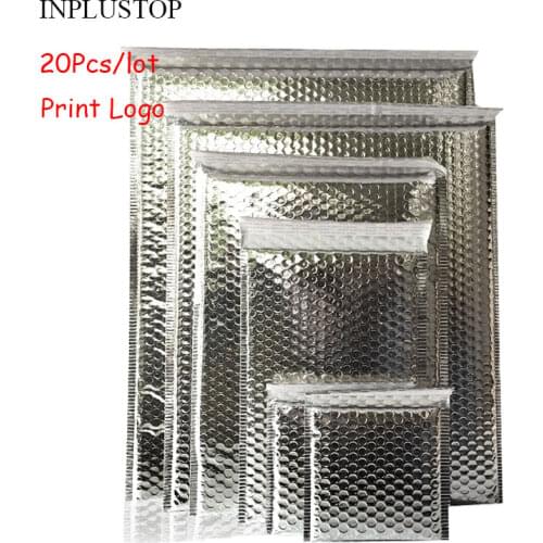 20Pcs Colorful Silver Bubble Mailer Plastic Self Seal Padded Shipping Envelope Waterproof Poly Bubble Bags Courier Clothes Bags