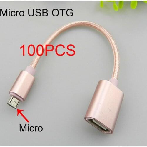 100PCS Micro USB OTG Cable Adapter for phone Xiaomi Redmi Samsung huawei