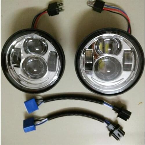 2 Pcs Motorcycle 4.65 Inch moto Round Headlamps For Harley Dyna FXDF Model Driving Lamps 5" Fat Bob Projector LED Headlights