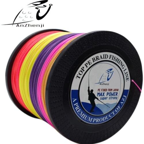 2018 AZJ Brand 1000m Braided Fishing Line 4 Strands Smooth Ice Multifilament PE Line Braided Wire 8LB -100LB ip misina