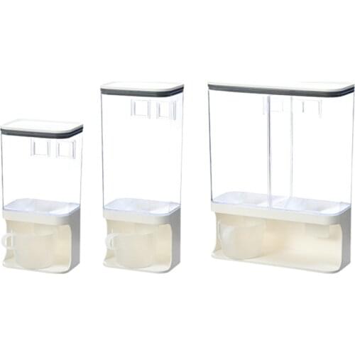 2021 New 1/1.5/3L Wall Mounted Divided Rice Cereal Dispenser Kitchen Dry Food Container